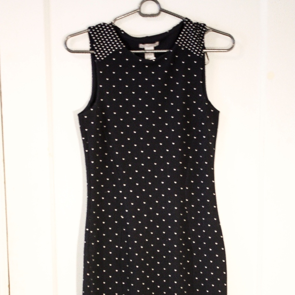 H&M Blue Polka Dot Midi Dress